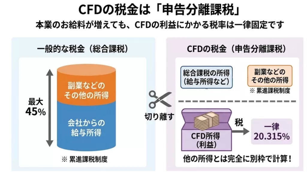 CFDの税金は申告分離課税